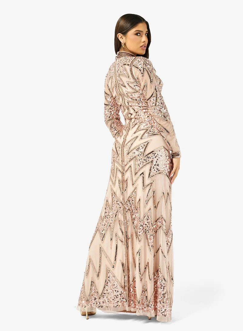 اميليا روز فستان ماكسي بفتحة أمامية